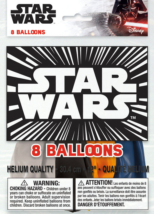 Classic Star Wars Galaxy Balloons: Unleash the Force at Your Party! (Pack of 8)