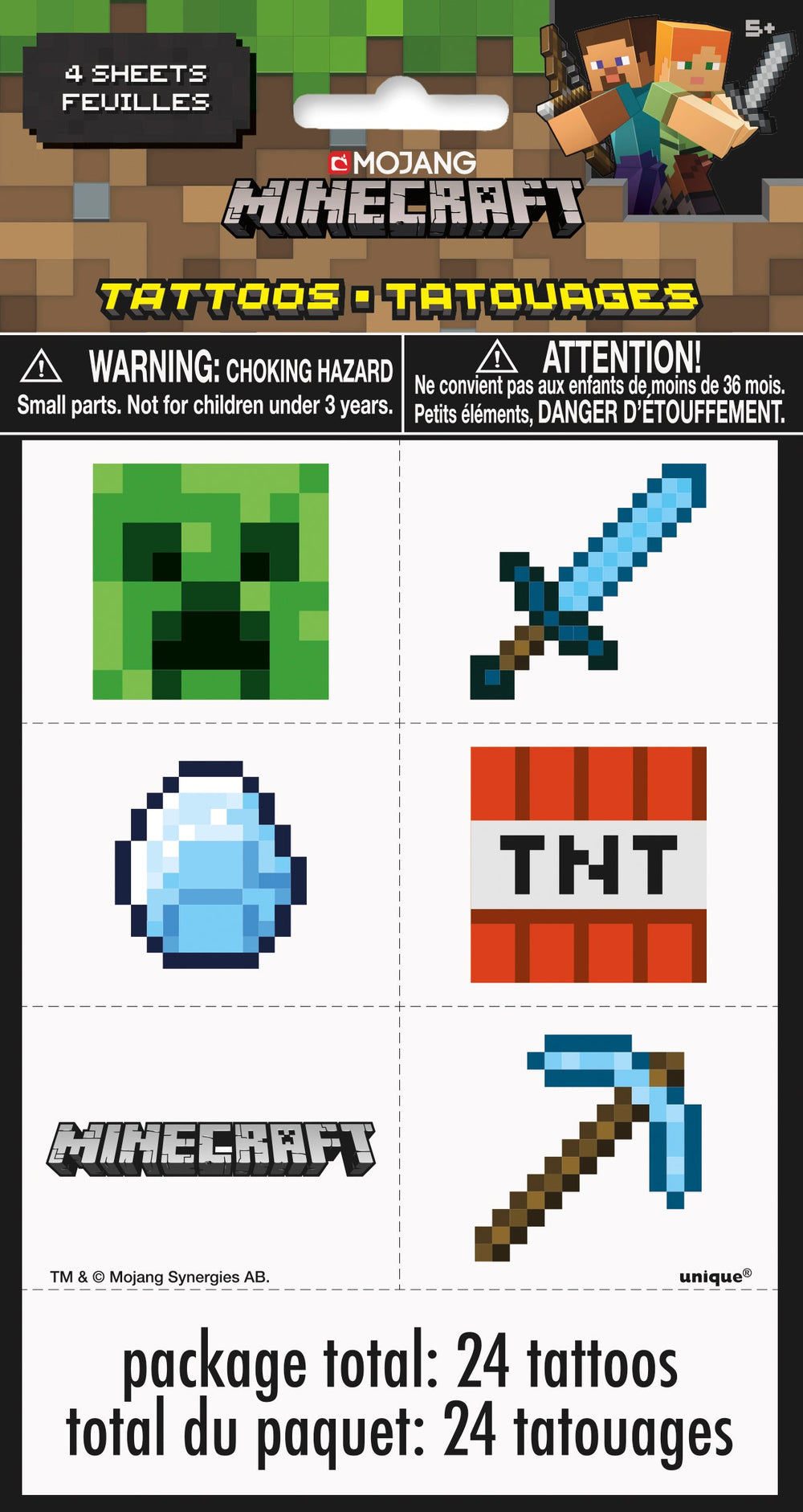 Minecraft Party Supplies Bundle: Tattoos & Stickers for Epic Fun!