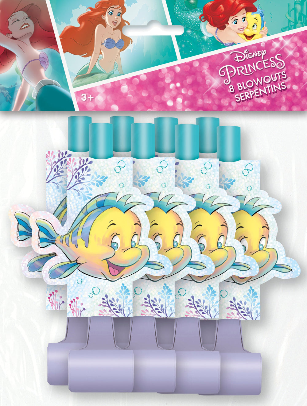 Little Mermaid Party Supplies - Blowouts Pack of 8 | Easy Setup for Birthday & Anniversary Celebrations | Coordinated Themes & Affordable Fun for Your Under-the-Sea Bash!