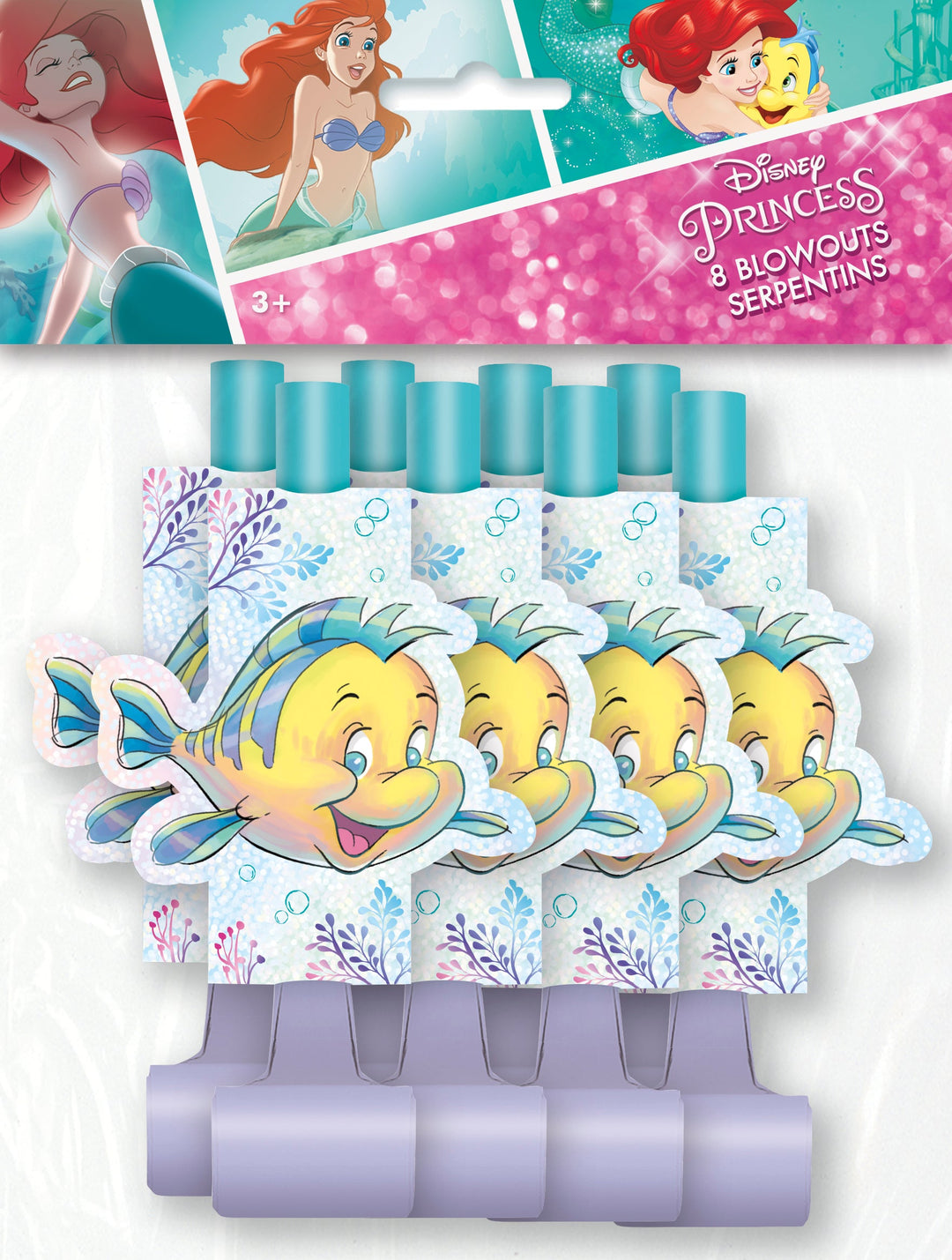 Little Mermaid Party Supplies - Blowouts Pack of 8 | Easy Setup for Birthday & Anniversary Celebrations | Coordinated Themes & Affordable Fun for Your Under-the-Sea Bash!