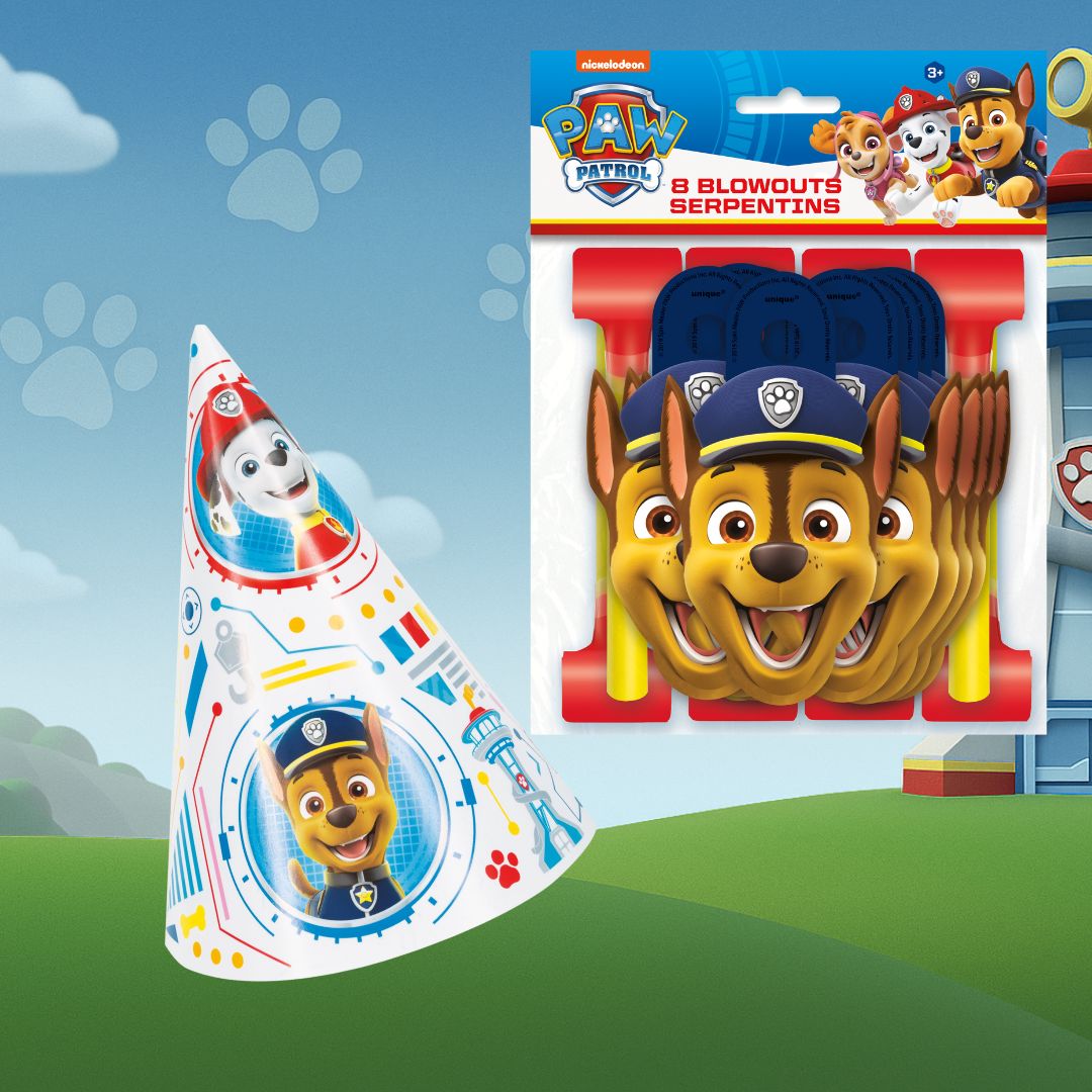 Paw Patrol Party Bundle: 8 Hats & Blowouts for Ultimate Fun!