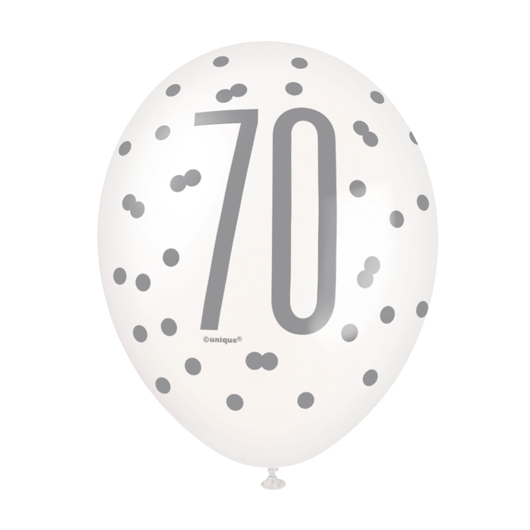 Unforgettable 70th Birthday, Vibrant and Durable Biodegradable Latex Balloons Pack