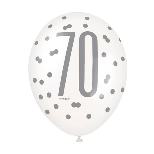 Unforgettable 70th Birthday, Vibrant and Durable Biodegradable Latex Balloons Pack