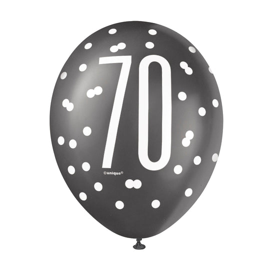 Unforgettable 70th Birthday, Vibrant and Durable Biodegradable Latex Balloons Pack