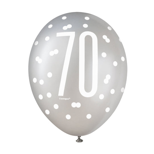 Unforgettable 70th Birthday, Vibrant and Durable Biodegradable Latex Balloons Pack