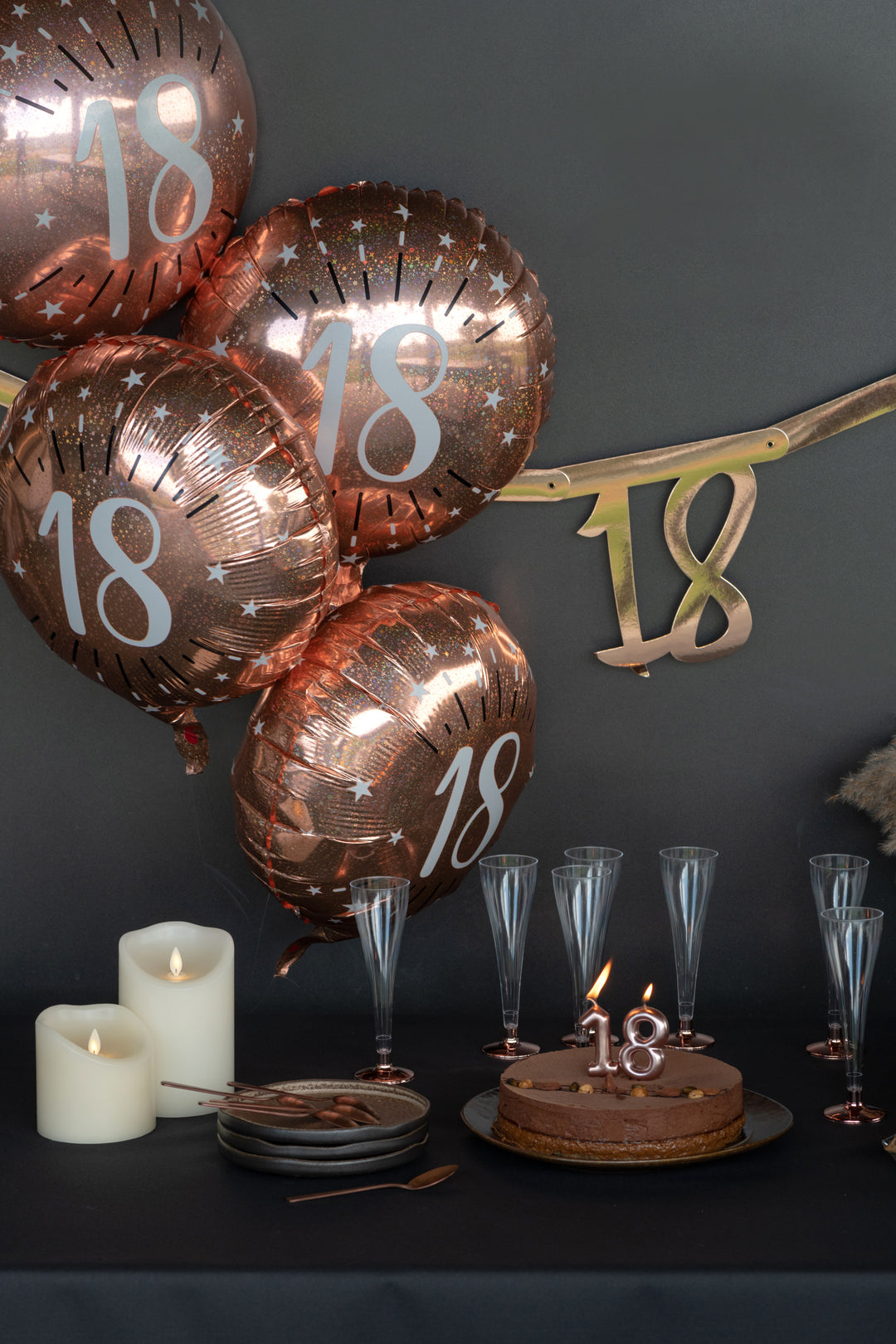 Ballon Mylar Flottant Supérieur pour 80e Anniversaire en Or Rose - La Décoration de Fête Parfaite