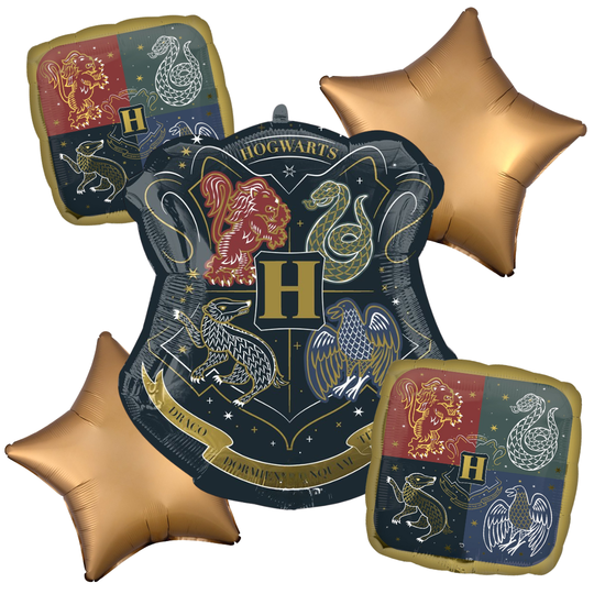 Harry Potter Themed Balloon Bouquet: Set of 5 Foil Balloons