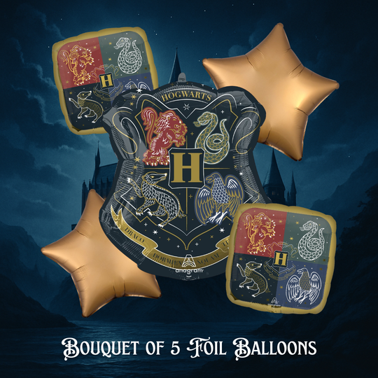 Harry Potter Themed Balloon Bouquet: Set of 5 Foil Balloons