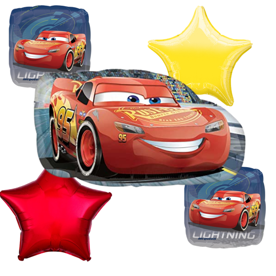 Cars 3 Lightning McQueen Balloon Bouquet: Set of 5 Foil Balloons