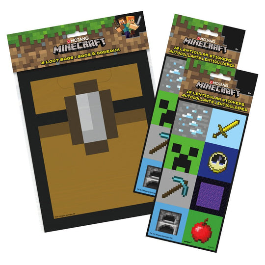 Minecraft Party Bundle: Stickers & Loot Bags - Ultimate Joy!