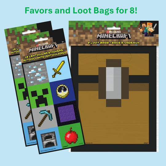 Minecraft Party Bundle: Stickers & Loot Bags - Ultimate Joy!