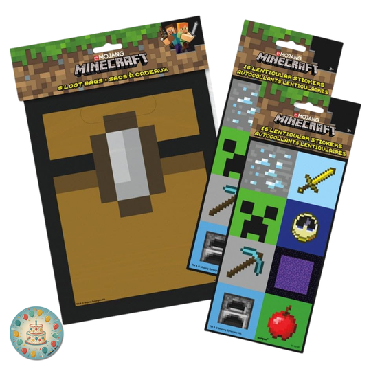 Minecraft Party Bundle: Stickers & Loot Bags - Ultimate Joy!
