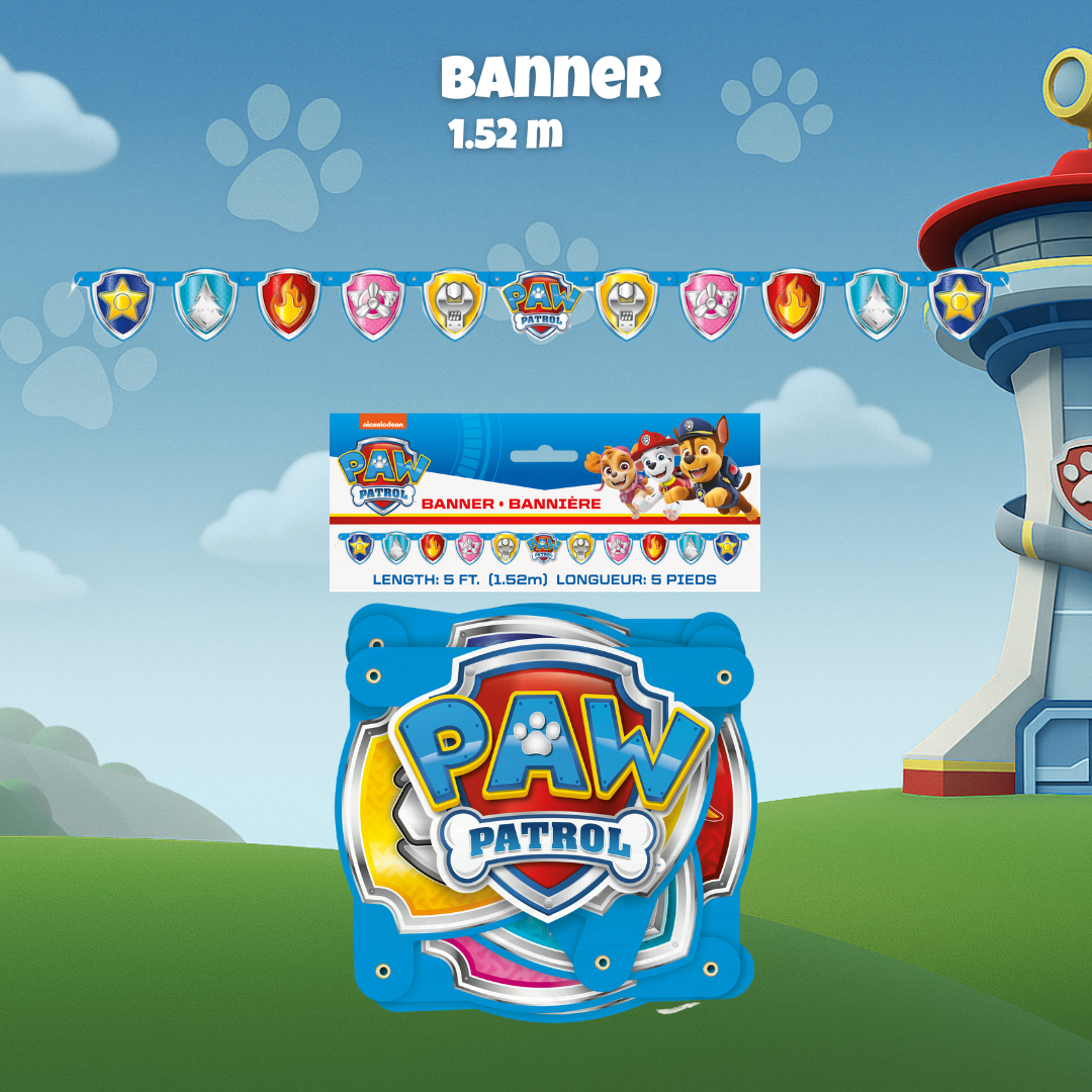 Paw Patrol Ultimate Party Bundle - Tablecloth, Banner, Balloons - Official Collection for Effortless Planning!