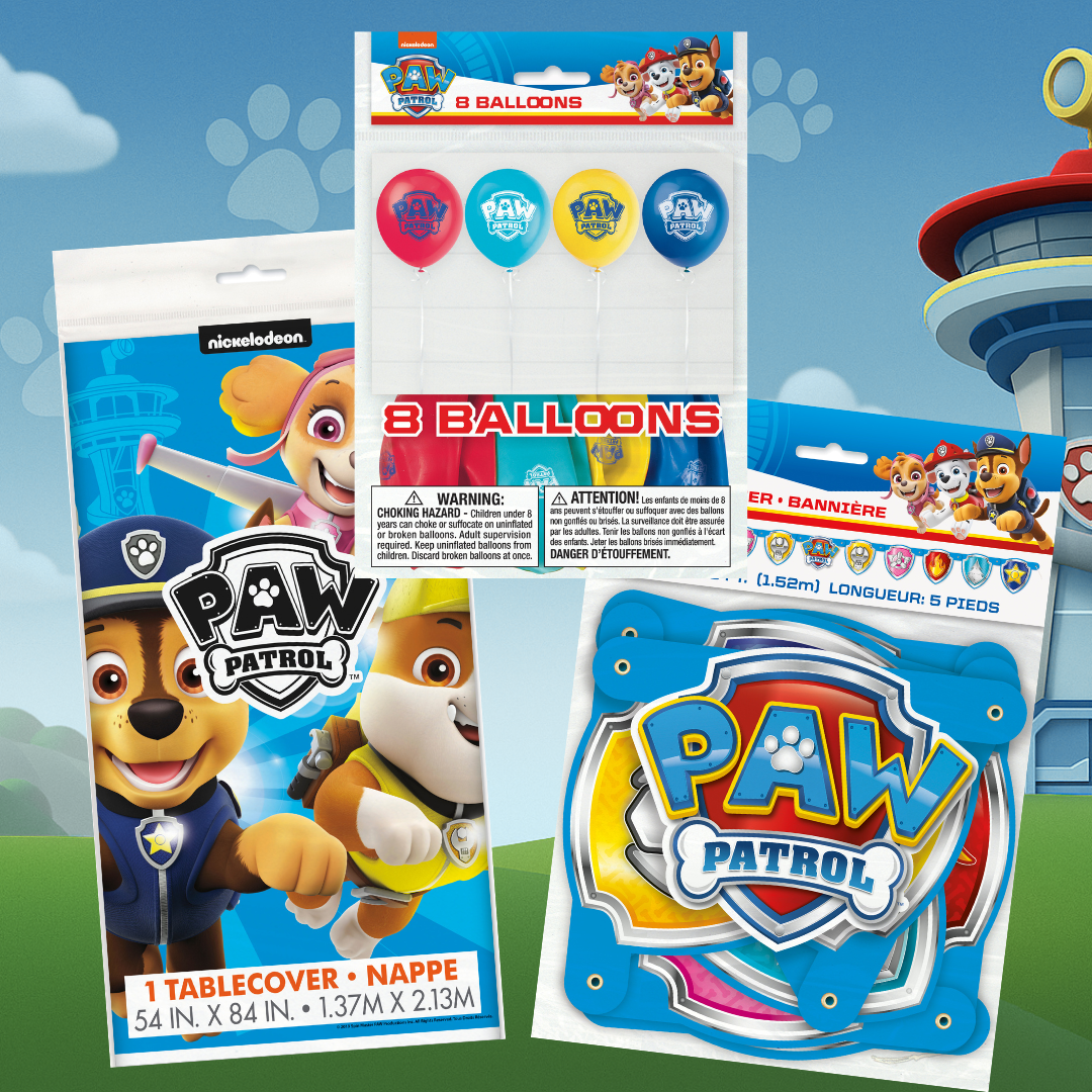 Paw Patrol Ultimate Party Bundle - Tablecloth, Banner, Balloons - Official Collection for Effortless Planning!