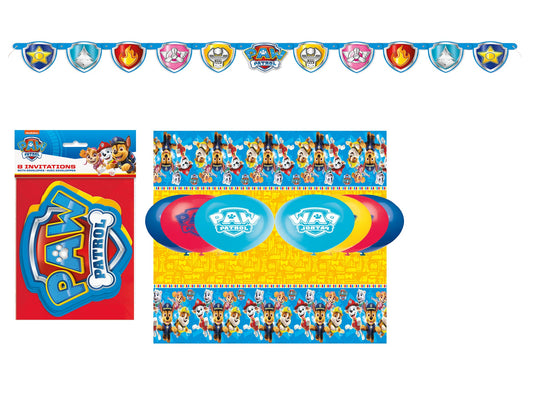 Ensemble Paw Patrol Prêt-à-fêter - Kit complet pour 8 invités - Tout en Un