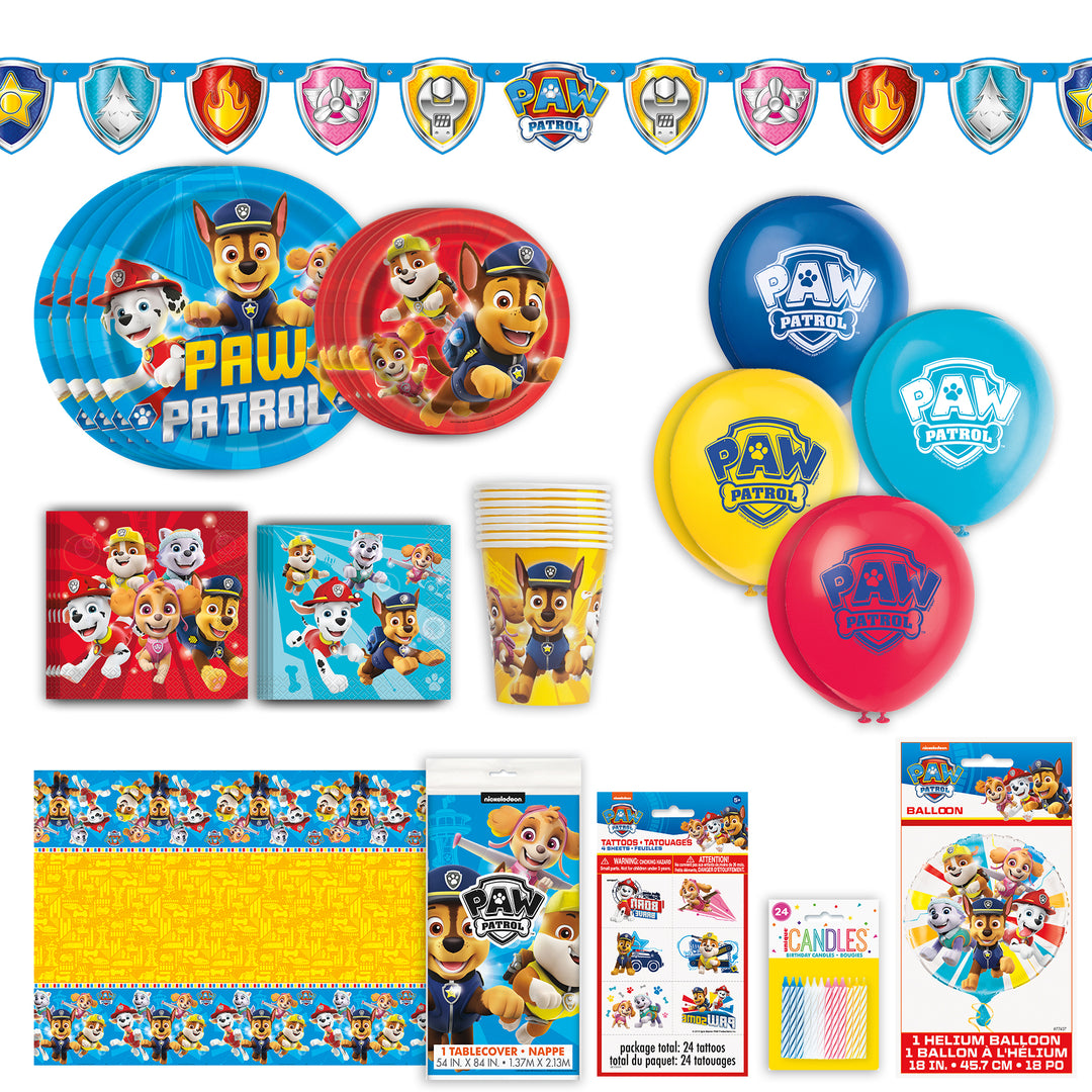 Paw Patrol Party Supplies Delight - All-in-One Birthday Bundle for 8 Guests - Official License!