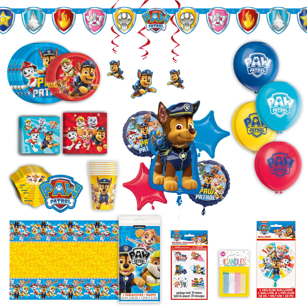 Paw Patrol Ultimate Birthday Party Kit - 131 Piece Set for 8 Guests - Officially Licensed Fun