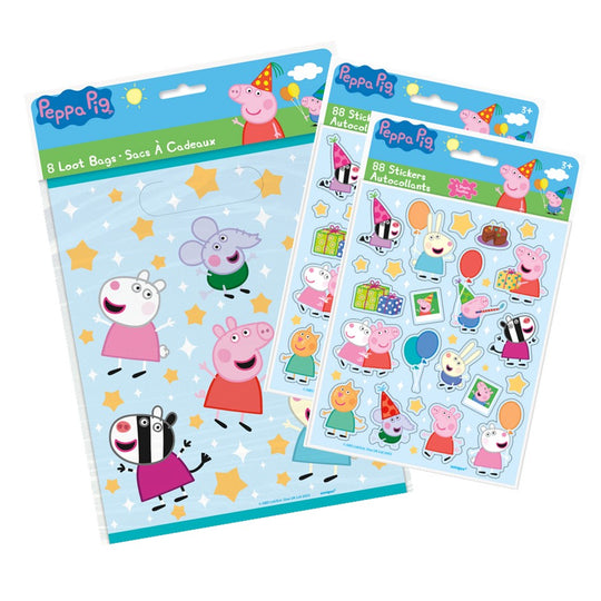 Peppa Pig Party Bundle: Stickers & Loot Bags for Effortless Celebrations