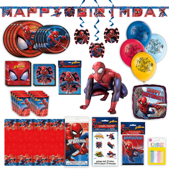 Ultimate 135-Piece Spider-Man Birthday Party Bundle - All-in-One Fun!