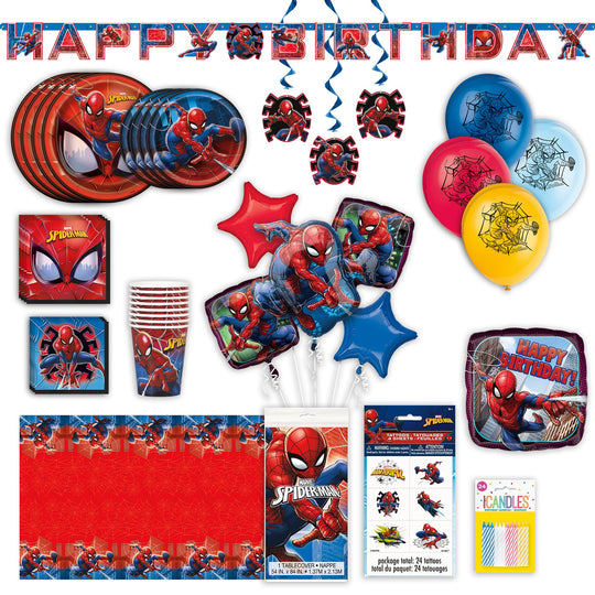 Prêt-à-fêter Spiderman 123pc: Planifiez une fête d'anniversaire ultime sans effort!