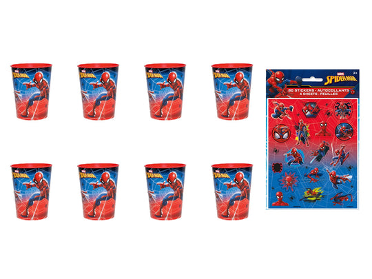Spider-Man Party Bundle: Cups, Stickers - Official & Unbeatable Value, Instant Party!