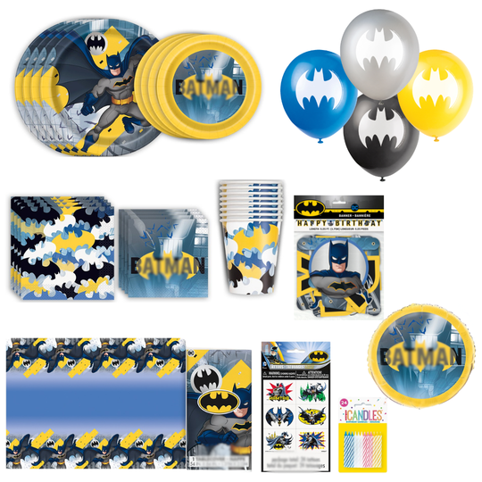 Batman Themed Party Bundle: Complete Package for 8, Unforgettable Fun!