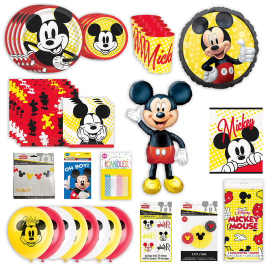 Mickey Mouse Magic: Complete Party Supply Bundle - Instant Fun For 8 Guests!