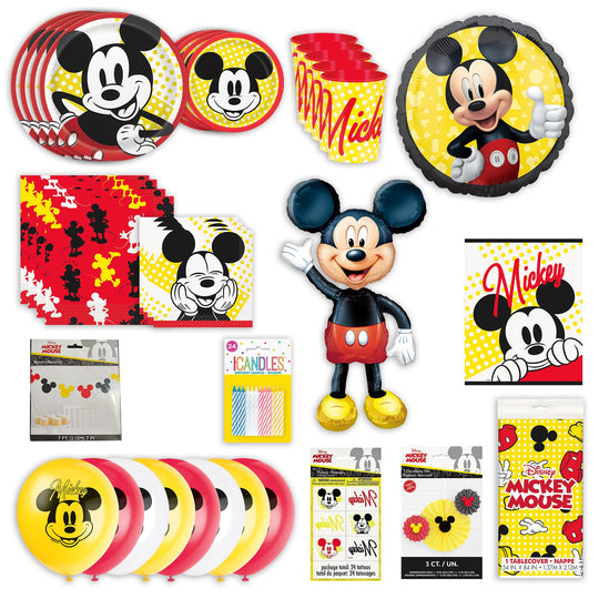 Ensemble Mickey Mouse Prêt-à-fêter: Set Complet pour 8 invités, Licence Officielle Fun