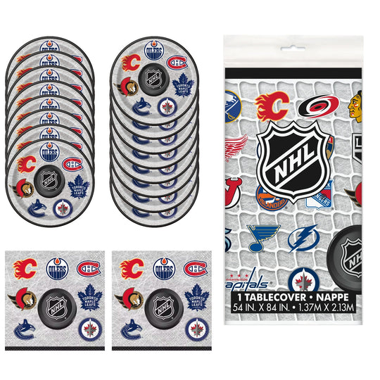 NHL Themed Party Solution Bundle – For 16 Guests, Ultimate Licensed Essentials