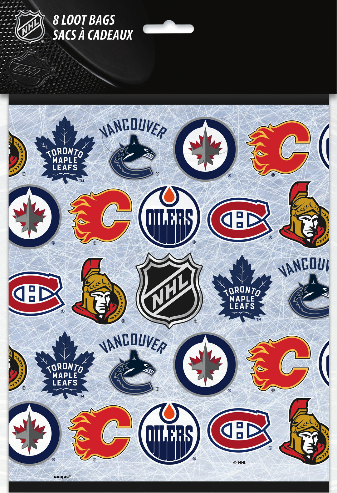 NHL Party Bundle: 128 Stickers & 8 Loot Bags - Ultimate Fun!