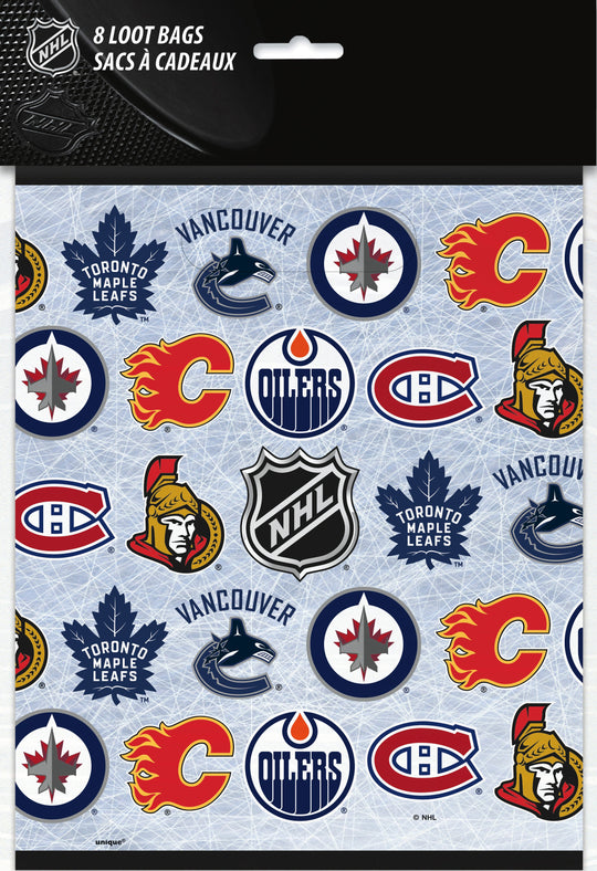 NHL Party Bundle: 128 Stickers & 8 Loot Bags - Ultimate Fun!