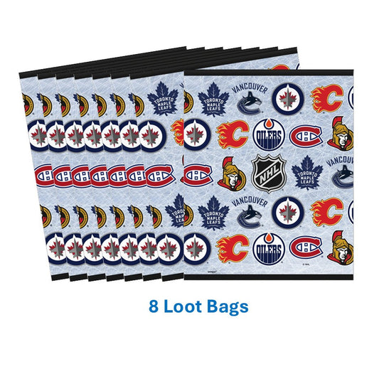 NHL Party Bundle: 128 Stickers & 8 Loot Bags - Ultimate Fun!