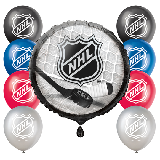 NHL Party Bundle: Foil Balloon & Plates – Ultimate Celebration Kit!