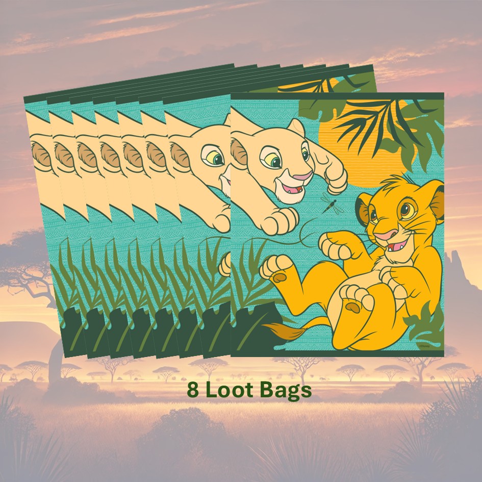 Lion King Party Bundle - 80 Stickers & 8 Loot Bags - Ultimate Fun!