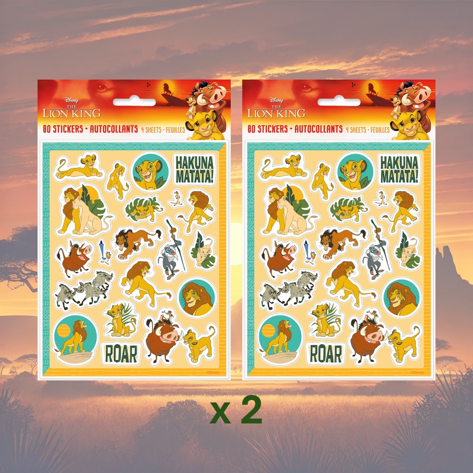 Lion King Party Bundle - 80 Stickers & 8 Loot Bags - Ultimate Fun!