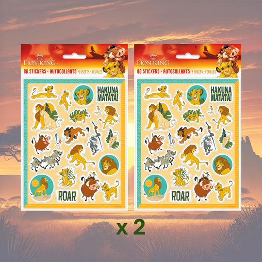 Lion King Party Bundle - 80 Stickers & 8 Loot Bags - Ultimate Fun!