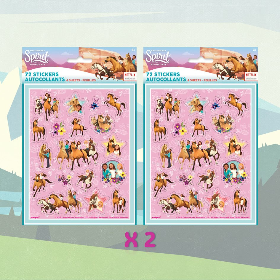 Spirit Riding Free Party Bundle - 80 Stickers & Loot Bags - Ultimate Fun!