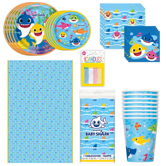 Ultimate Baby Shark Party Solution: 81-Piece Bundle for 8 Guests - All You Need