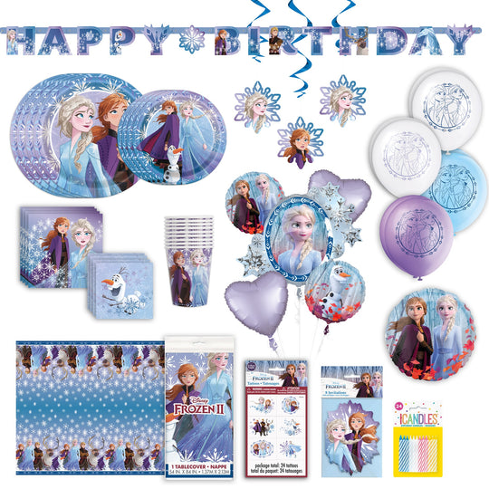 Ultimate Disney Frozen Party Supplies Bundle for 8 - Complete Solution, Official Licensed Product