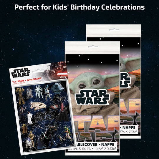 Mandalorian Party Bundle: Tablecloths & Stickers – Effortless Fun!