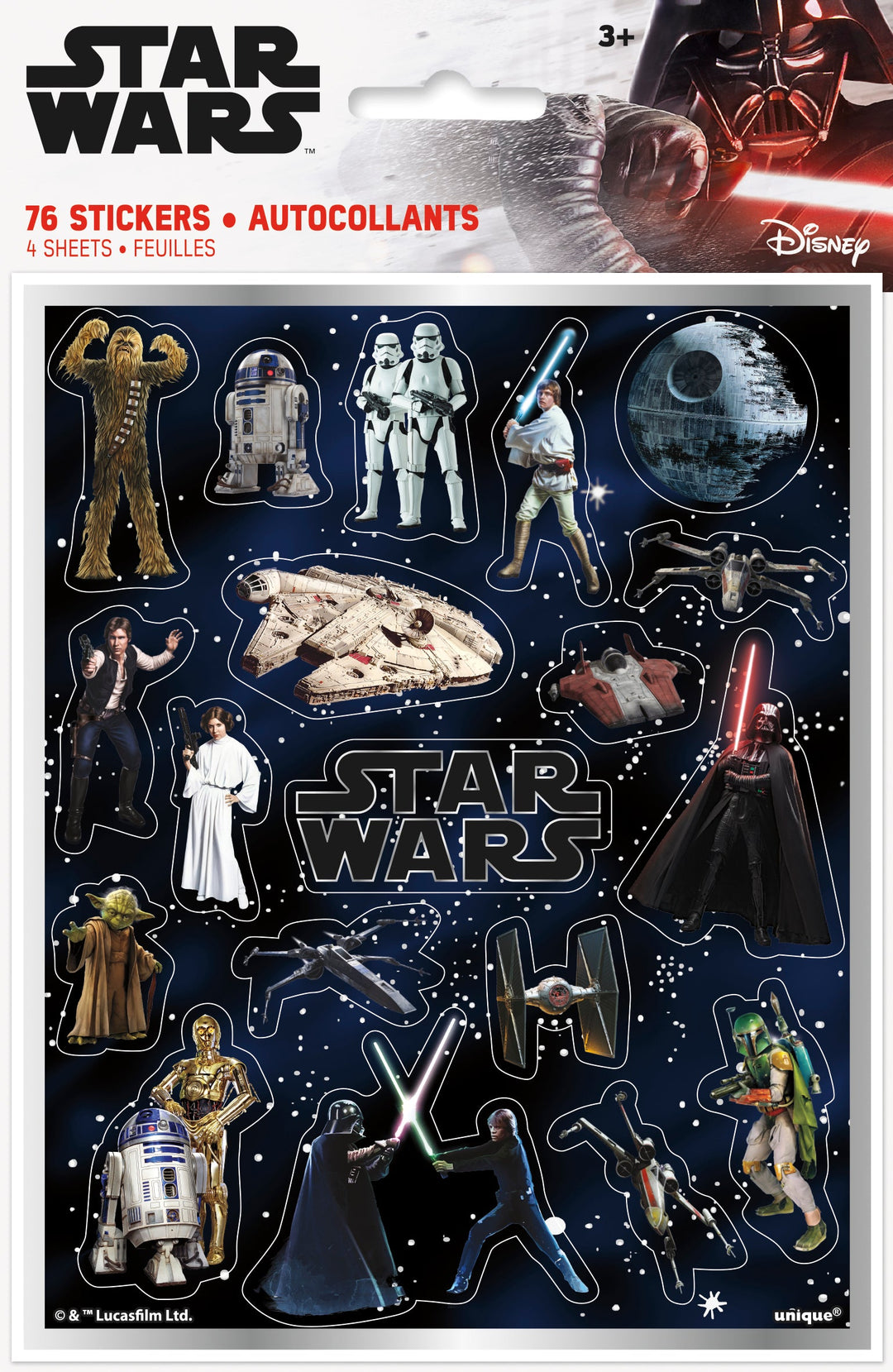 Star Wars Classic Party Bundle: 76 Stickers & 8 Loot Bags - Ultimate Celebration!
