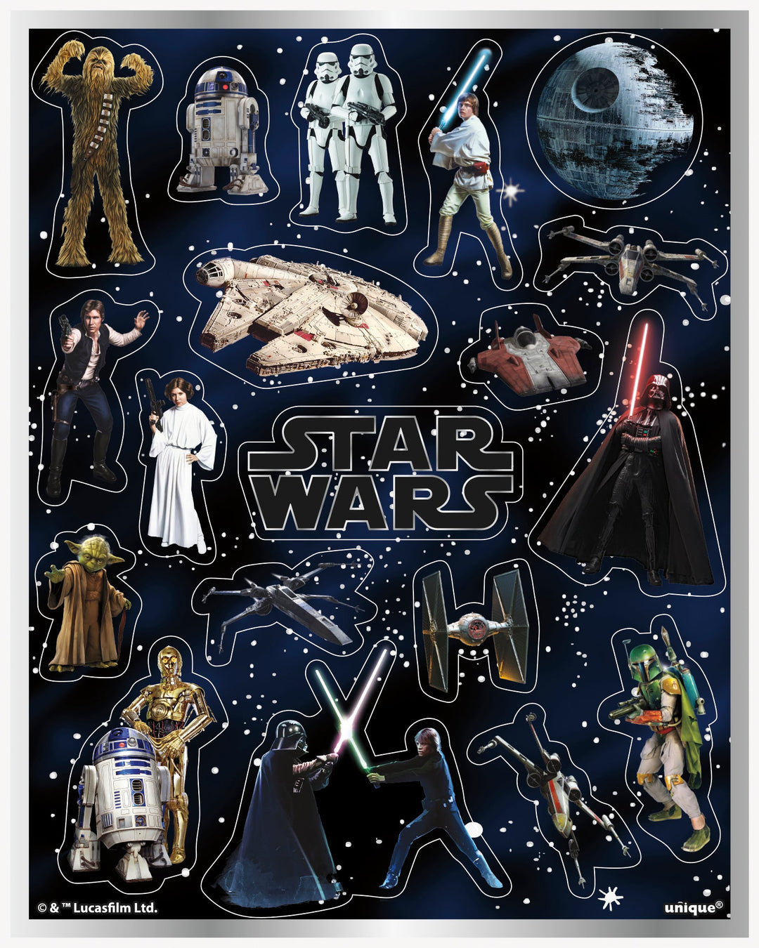 Star Wars Classic Party Bundle: 76 Stickers & 8 Loot Bags - Ultimate Celebration!