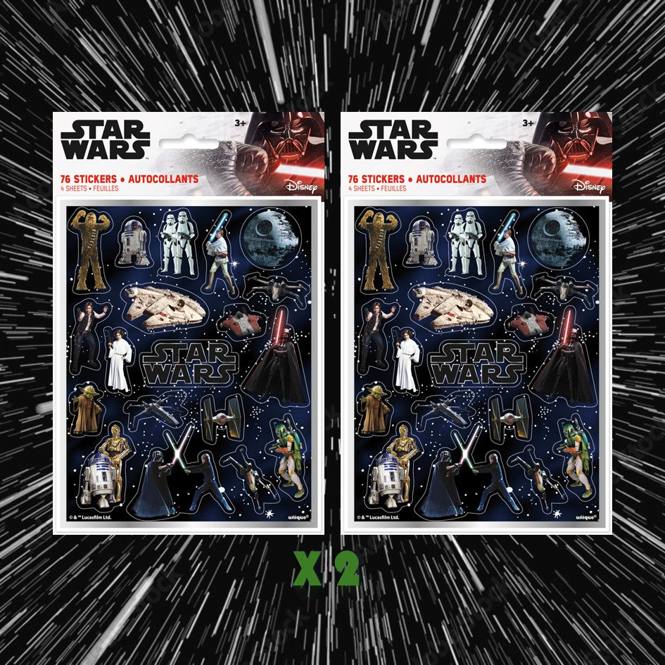 Star Wars Classic Party Bundle: 76 Stickers & 8 Loot Bags - Ultimate Celebration!