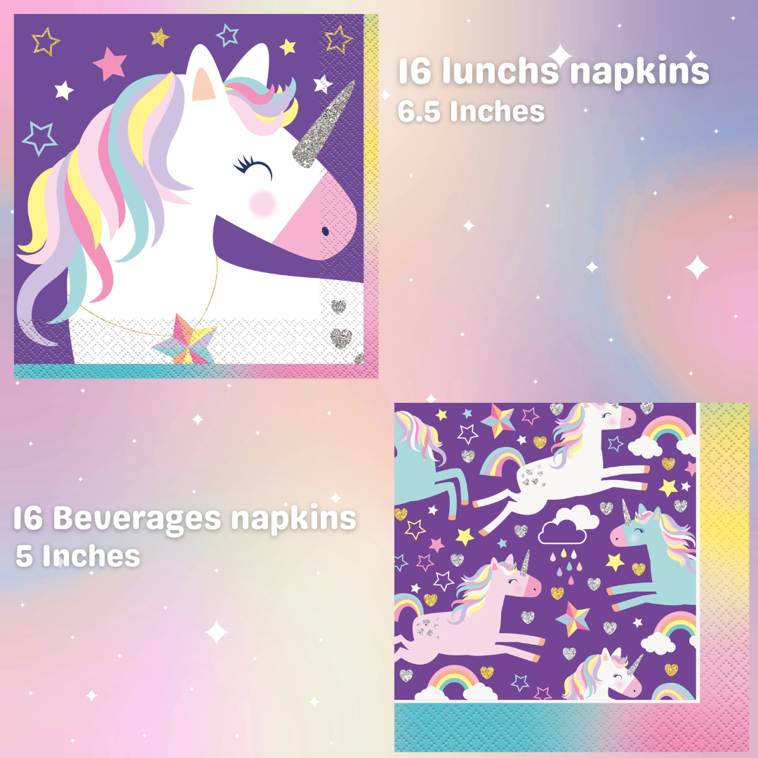 Unicorn Theme Party Pack - Complete Solution for 8 Guests - Official Licensed Bundle