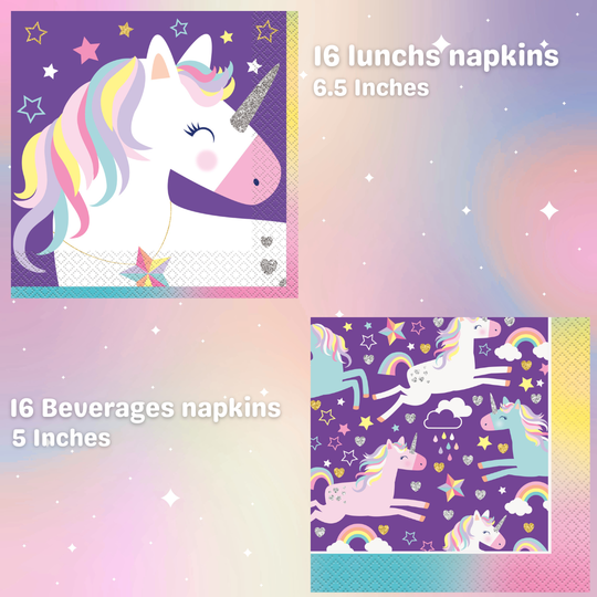 Unicorn Theme Party Pack - Complete Solution for 8 Guests - Official Licensed Bundle