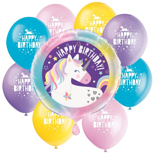 Unicorn Party Bundle: Foil & Latex Balloons - Instant Joy in One Box!