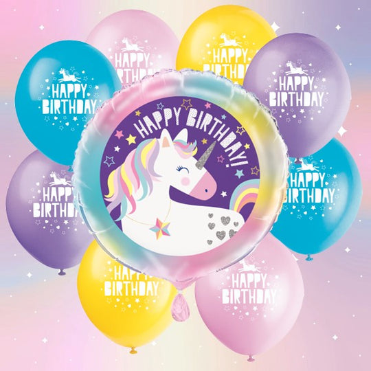 Unicorn Party Bundle: Foil & Latex Balloons - Instant Joy in One Box!