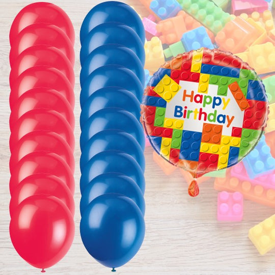 Blocks Party Bundle: Balloons & Foil for Effortless Birthday Joy!