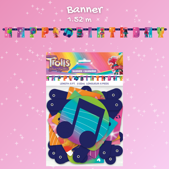 Trolls Party Bundle: Tablecloth, Banner & Balloons - Effortless Fun!