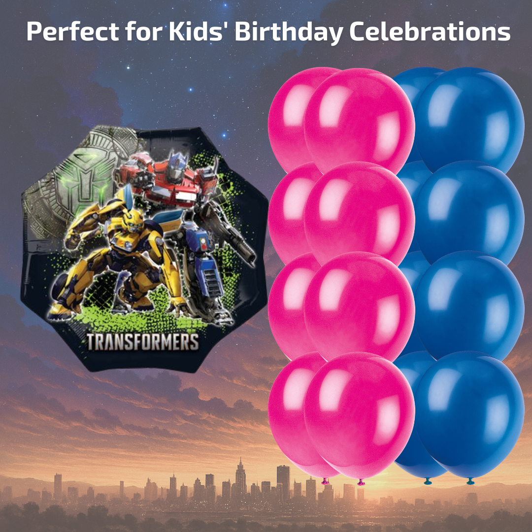Transformers Party Bundle: Balloons & Unbeatable Joy - Instant Fun!